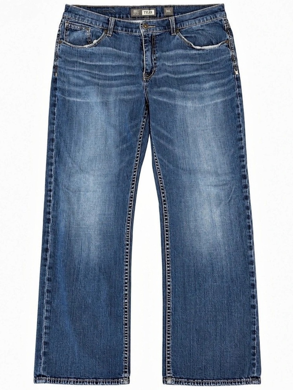 BKE Tyler Straight Leg Jeans in Blue Waist 36L